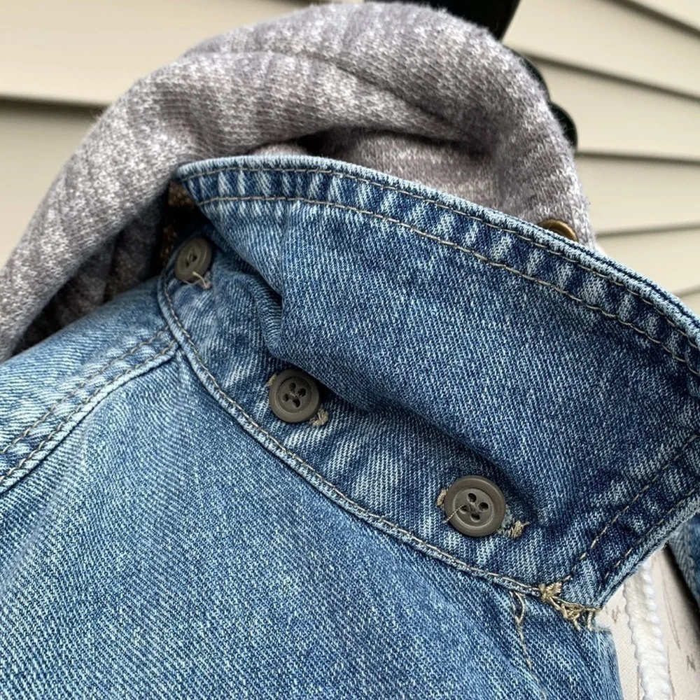 FREE People Denim/Knit Hoodie Jacket in Indie Wash